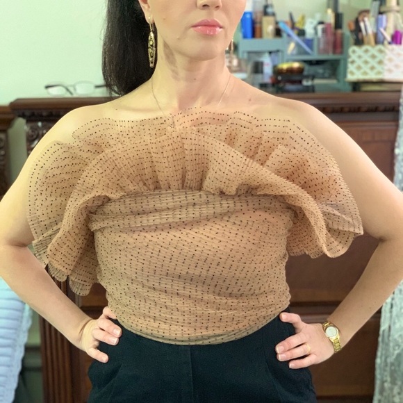 Zara tulle strapless crop top - Picture 5 of 15